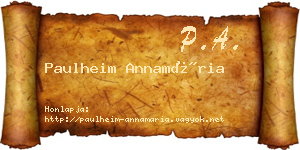 Paulheim Annamária névjegykártya